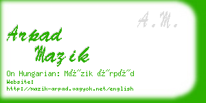 arpad mazik business card